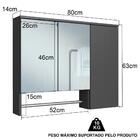 Espelheira Com 3 Portas E Toalheiro 80 Cm Es9000 Faem