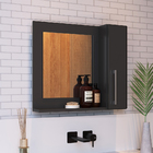 Espelheira Com Nicho E Gaveta  Preto