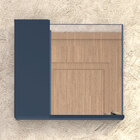 Espelheira De Banheiro Azul Em Madeira Com Armarinho Linha 56