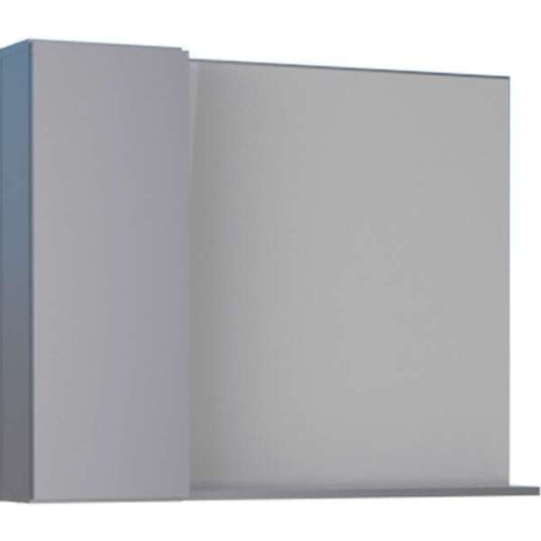 Espelheira De Banheiro Cinza Em Madeira Com Armarinho Linha 7