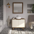 Espelheira de Banheiro sem Luminária Garapa 85x80x3,2cm Tendence P&C Artemobili