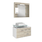 Espelheira de Banheiro Com Luminaria Mezzo Blanco 70x80x12 Napoli Darabras Agardi