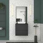 Espelheira De Banheiro Preto Em Aço Gaia Cozimax