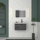 Espelheira De Banheiro Preto Em Aço Roma Cozimax