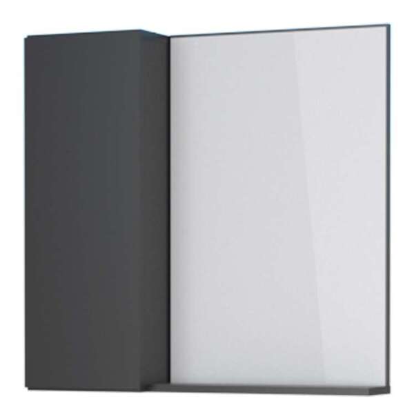 Espelheira De Banheiro Preto Em Madeira Com Armarinho Linha 5