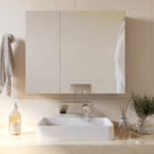 Espelheira Klein Suspensa Com 2 Portas Espelhadas E 4 Nichos