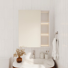 Espelheira para Banheiro com LED Bivolt 1 Porta 779x655x166cm Sophia Branca Fabribam