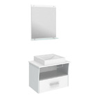 Espelheira Para Banheiro Montecarlo/Sanremo MDF Branco S/Luminária 52X62,5X3Cm Contemporânea Darabas