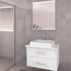 Espelheira Para Banheiro Montecarlo/Sanremo MDF Branco S/Luminária 52X62,5X3Cm Contemporânea Darabas