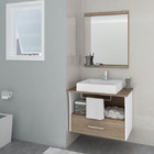 Espelheira Para Banheiro Montecarlo/Sanremo MDF Mezzo/Branco S/Luminária 52X62,5X3Cm Contemporânea Darabas