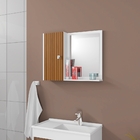 Espelheira Para Banheiro 1 Porta Acre Branco Efeito Ripado