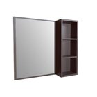 Espelheira Para Banheiro 1 Porta E 2 Prateleiras Alice Grafite