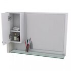 Espelheira Para Banheiro 1 Porta Legno  Branco/carvalho