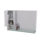 Espelheira Para Banheiro 1 Porta Legno  Branco/preto Onix