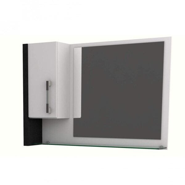 Espelheira Para Banheiro 1 Porta Legno  Branco/preto Onix