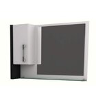 Espelheira Para Banheiro 1 Porta Legno  Branco/preto Onix