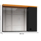 Espelheira Para Banheiro 1 Porta Madri Preto Com Nature - Red