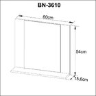 Espelheira Para Banheiro 1 Prateleiras Bn3610  Mármore Branco