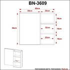 Espelheira Para Banheiro 3 Nichos Bn3609  Amendoa
