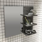 Espelheira Para Banheiro 3 Prateleiras Mdp Bn3608  Mármore Lu