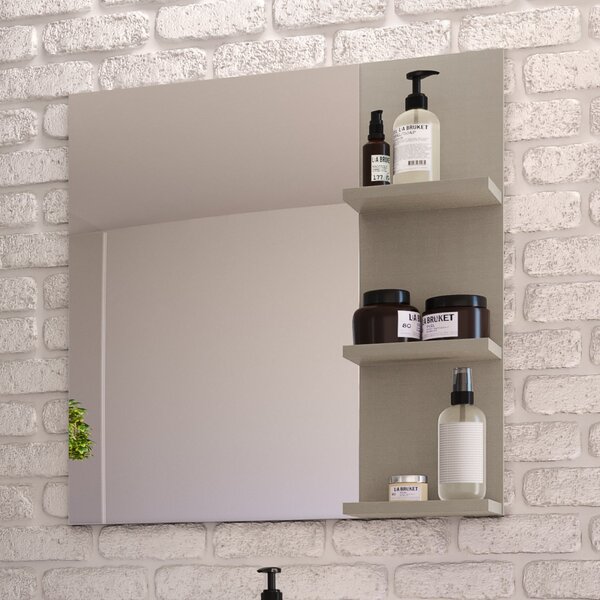 Espelheira Para Banheiro 3 Prateleiras Nordic  Argento