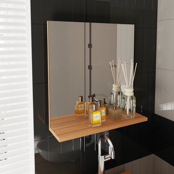 Espelheira Para Banheiro 45x46,5cm Bn3642 Amêndoa