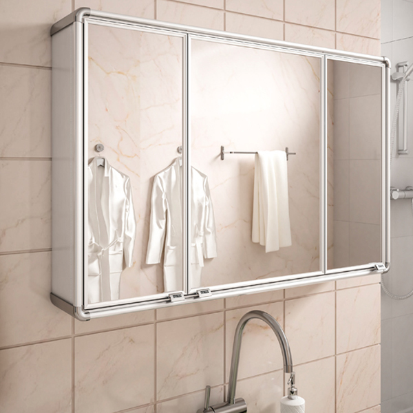 Espelheira para Banheiro 58x11.3x44cm Sobrepor Metal e Plástico Brasília Plus Astra