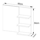 Espelheira Para Banheiro 60 Cm 3 Prateleiras Romana Mármore L