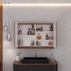 Espelheira Para Banheiro Alice/gabriela 90 Cm - Fabribam Cacau