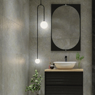 Espelheira para Banheiro Amsterdã 64 Preto Fosco Darabas Agardi