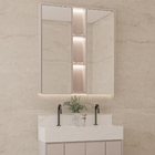 Espelheira para Banheiro Com Luminária Bege 100x120cm Blass Bongut