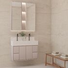 Espelheira para Banheiro Com Luminária Bege 100x120cm Blass Bongut