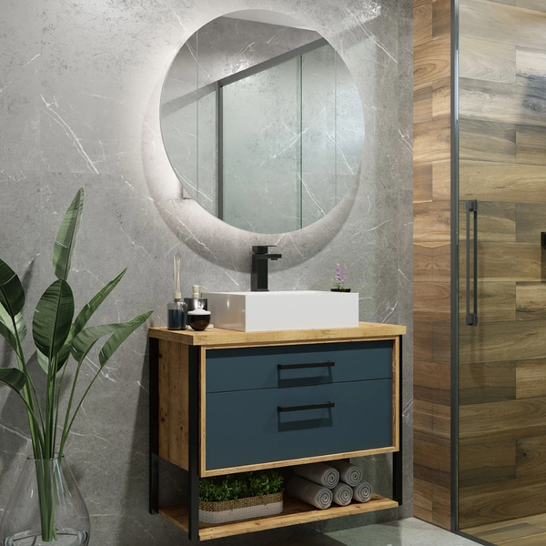 Espelheira para Banheiro Branco 80x80x13,5cm Flora Agardi