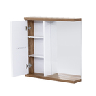 Espelheira para Banheiro Madeira Branco e Nogal 60x60x13 Sobrepor Queen Fabribam