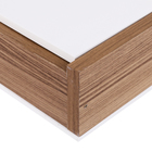 Espelheira para Banheiro Madeira Branco e Nogal 60x60x13 Sobrepor Queen Fabribam