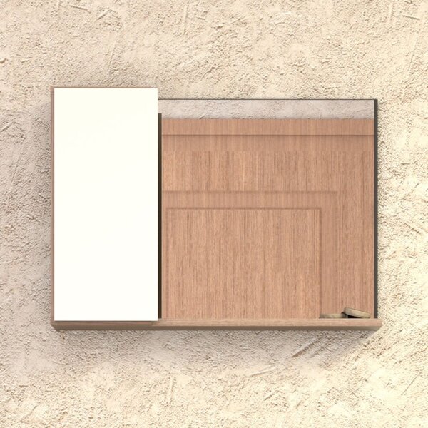 Espelheira Para Banheiro Com Armário  Branco/tamarindo