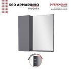 Espelheira Para Banheiro Com Armário  Cinza