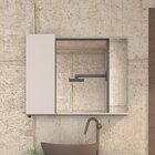 Espelheira Para Banheiro Com Armário  Nude