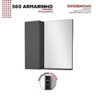 Espelheira Para Banheiro Com Armário  Preto