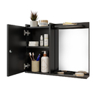 Espelheira Para Banheiro Com Uma Porta Madri Preto