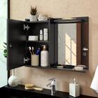 Espelheira Para Banheiro Com Uma Porta Madri Preto