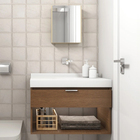 Espelheira para Banheiro de Embutir ou Sobrepor com 1 Porta 35,5x30,3x9,4cm Bege Astra