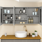 Espelheira para Banheiro de Sobrepor 57x120 Conexion Cinza Matt Astral Design