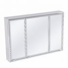 Espelheira para Banheiro de Sobrepor com 3 Portas 58,5x86,5x11 Prata Cris Branco Cris Metal