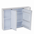 Espelheira para Banheiro de Sobrepor com 3 Portas 58,5x86,5x11 Prata Cris Branco Cris Metal