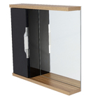 Espelheira para Banheiro de Sobrepor com 1 Porta 60x67x13cm Nogal e Preto Allegro Fabribam