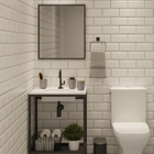 Espelheira para Banheiro de Sobrepor 64x55x2 Preto Iron Black Venturi