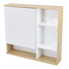 Espelheira para Banheiro de Sobrepor 64x65x13cm Branco e Carvalho Blocc Fabribam