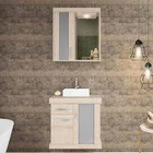 Espelheira para Banheiro de Sobrepor com 1 Porta 69x60x14cm Mezzo Blanco Atacama Darabas Agardi