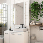 Espelheira para Banheiro de Sobrepor 85x55x2cm Branco Paris / Madri Darabas Agardi